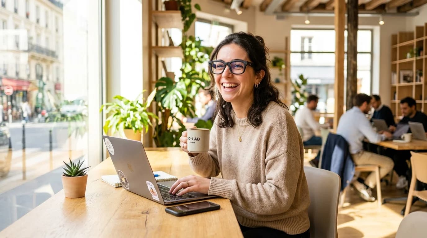 Adolescent avec des lunettes connectées et stylées