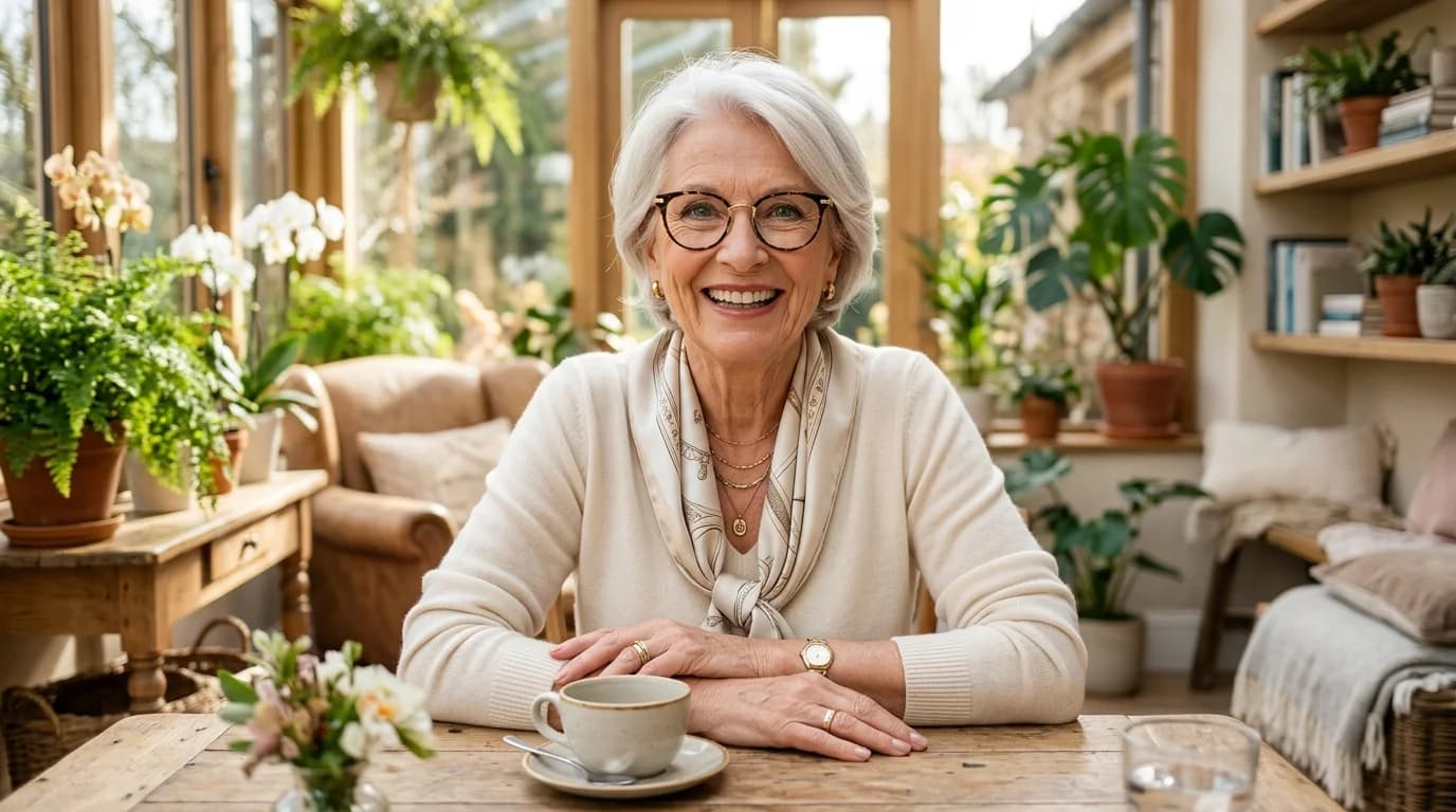 Senior élégant avec monture haut de gamme